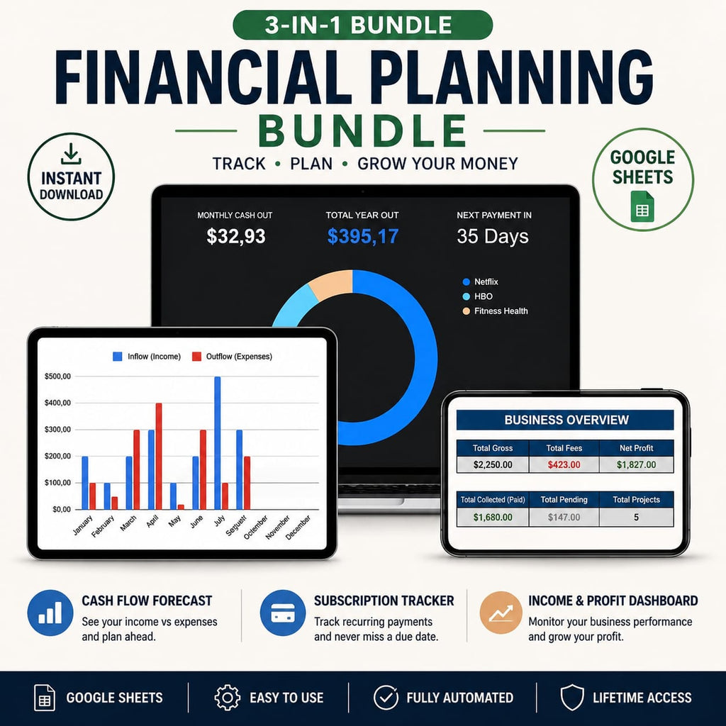 Complete Money Management System | 3-in-1 Google Sheets Dashboard