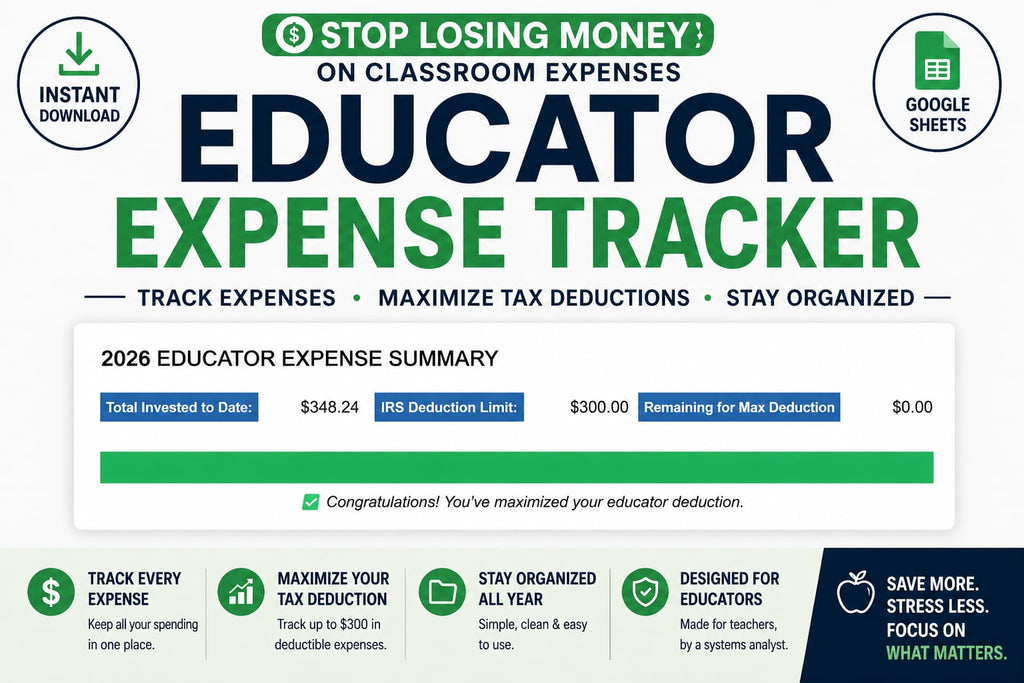 Teacher Expense Tracker for Classroom Supplies | Stop Losing Money & Maximize Tax Deductions